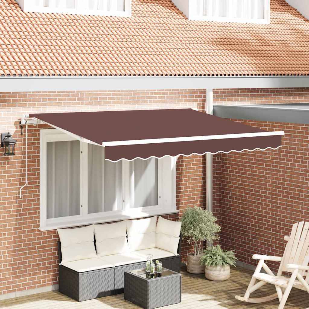 vidaXL Einziehbare Markise Braun 350 x 200 cm Stoff