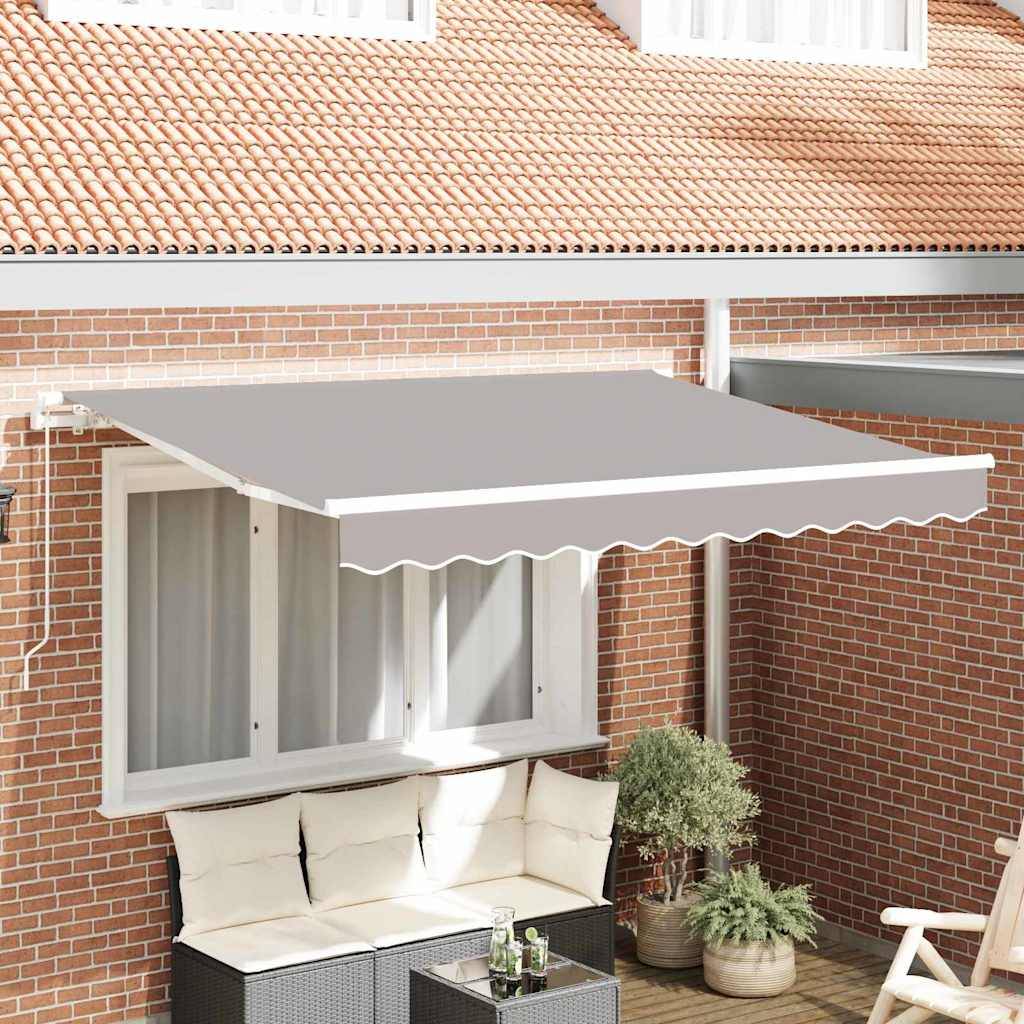 vidaXL Einziehbare Markise Hellgrau 350 x 200 cm