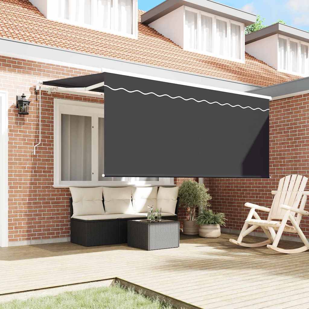 vidaXL Einziehbare Markise Anthrazit 300 x 200 cm Polyester