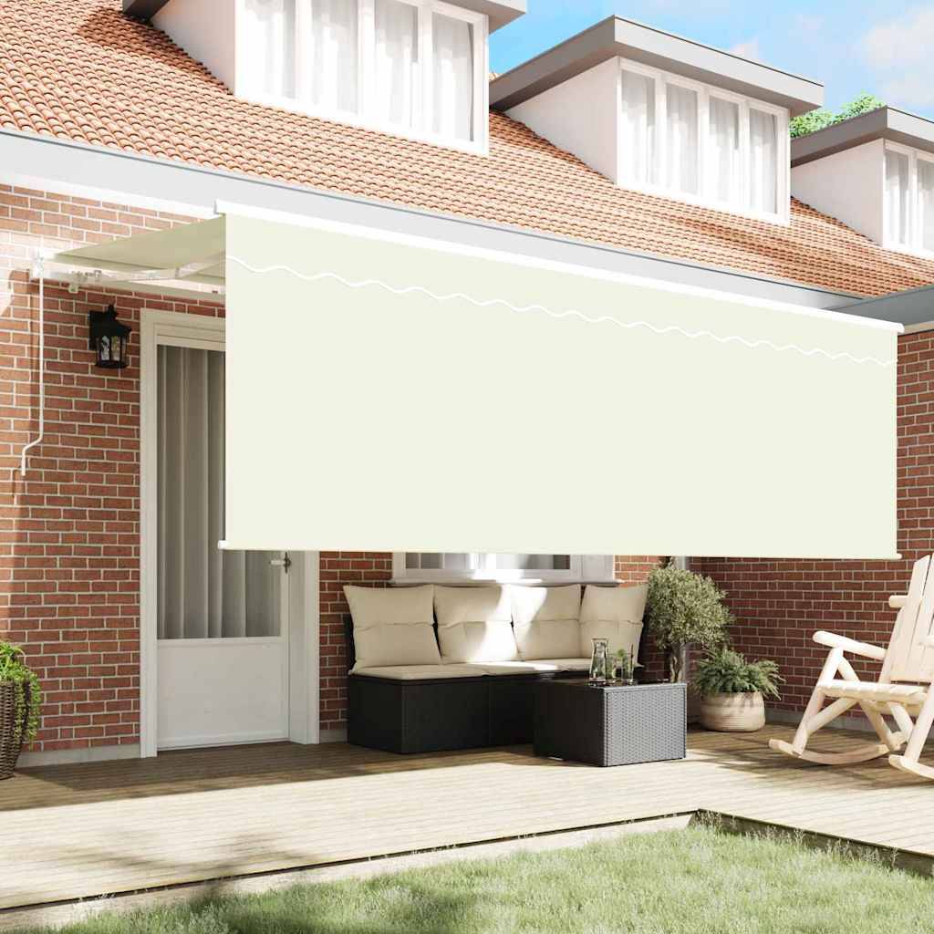 vidaXL Einziehbare Markise Creme 350 x 200 cm Polyester und Aluminium