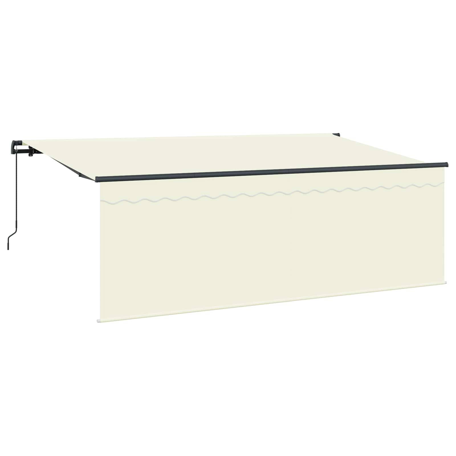 vidaXL Einziehbare Markise Creme 350 x 200 cm Polyester und Aluminium