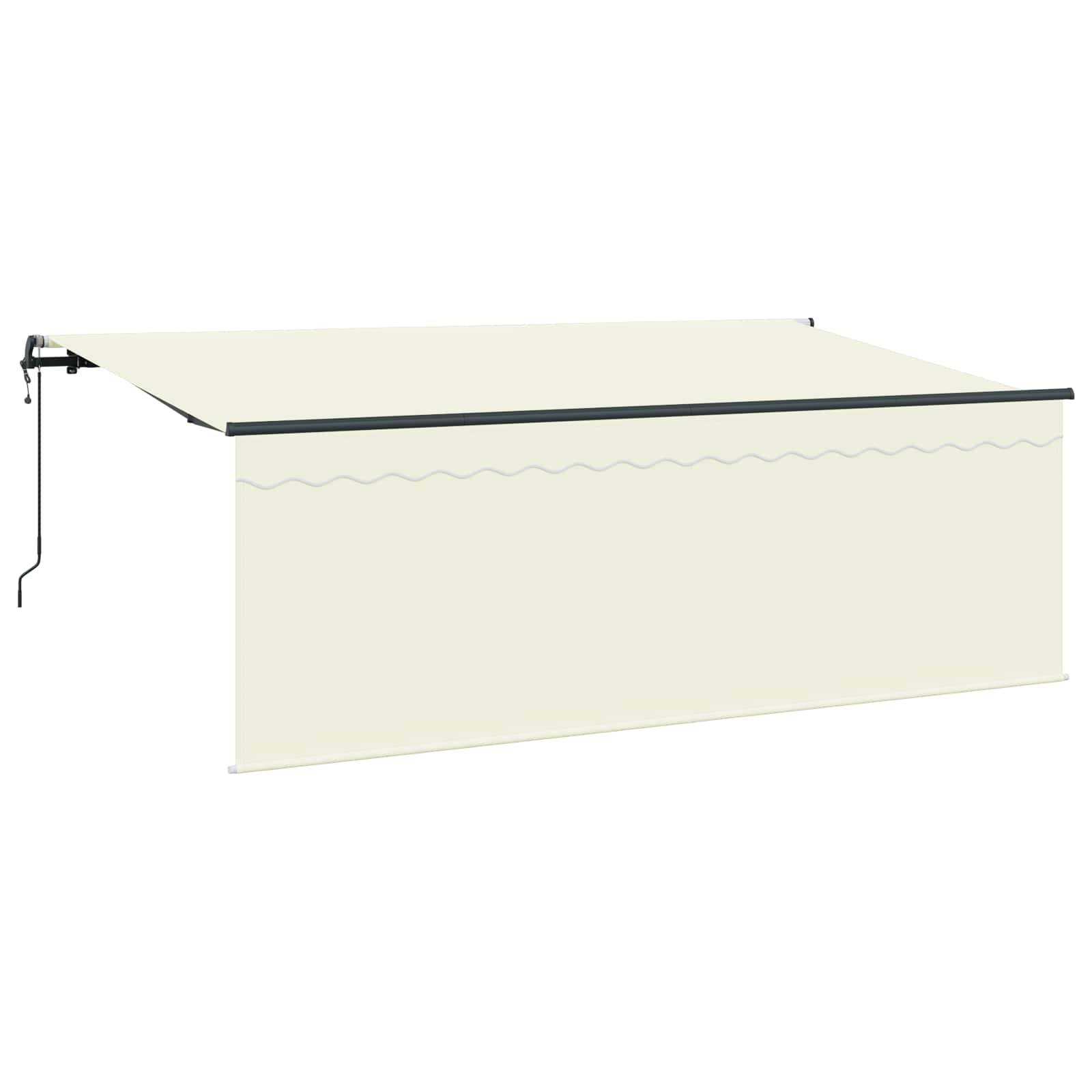 vidaXL Einziehbare Markise Creme 350 x 200 cm Polyester und Aluminium