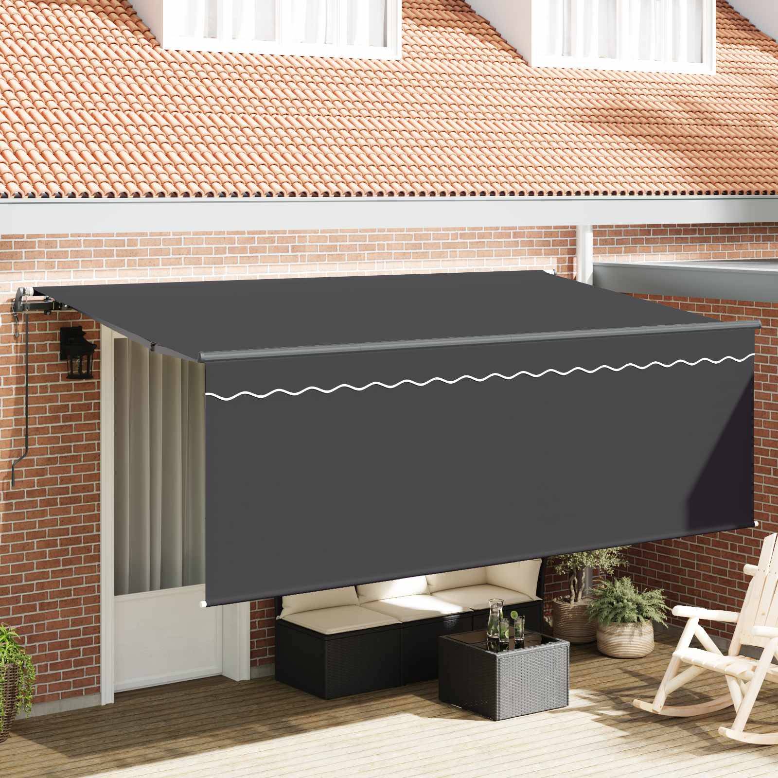 vidaXL Einziehbare Markise Anthrazit 350 x 200 cm