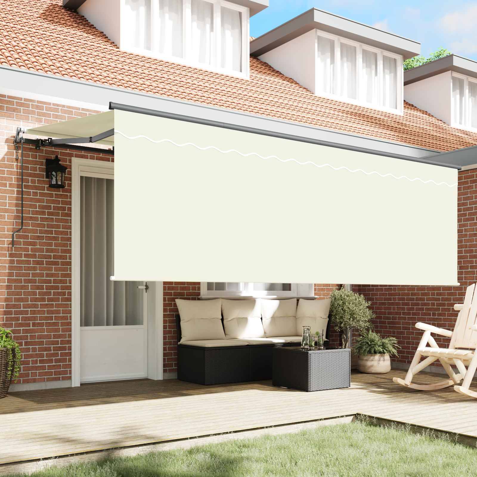 vidaXL Einziehbare Markise Creme 400 x 200 cm Polyester und Aluminium