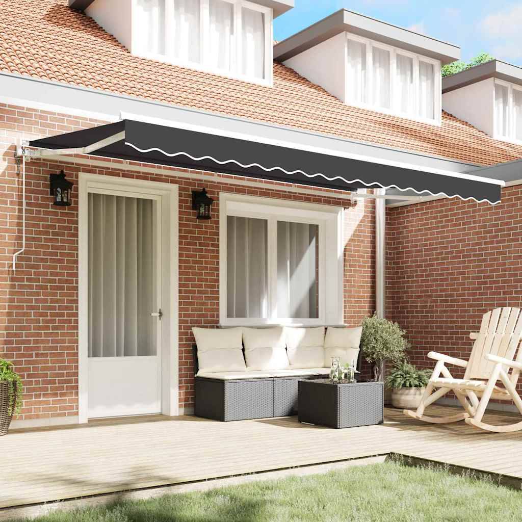 vidaXL Einziehbare Markise Anthrazit 400 x 200 cm Aluminium und Stoff