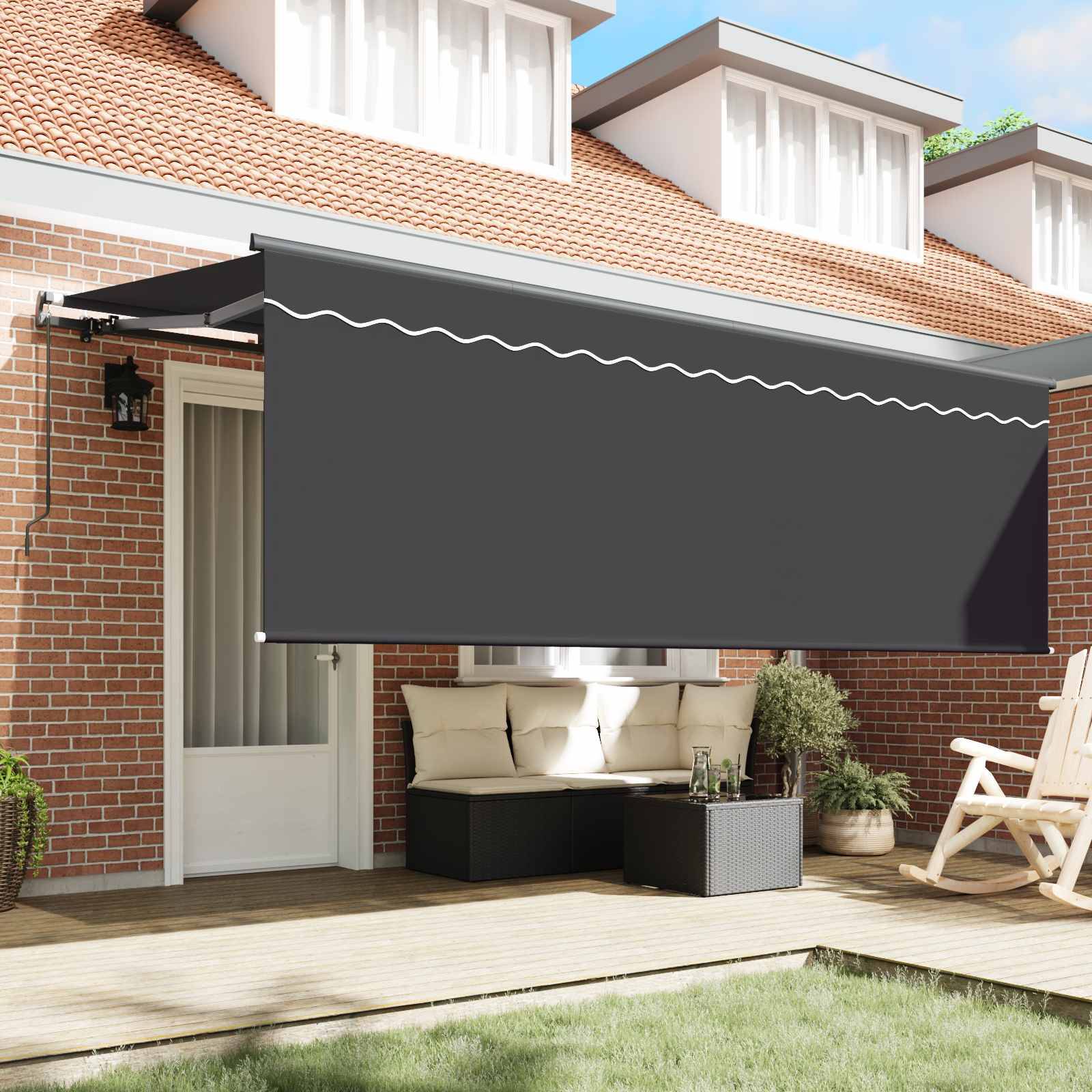 vidaXL Einziehbare Markise Anthrazit 400 x 200 cm