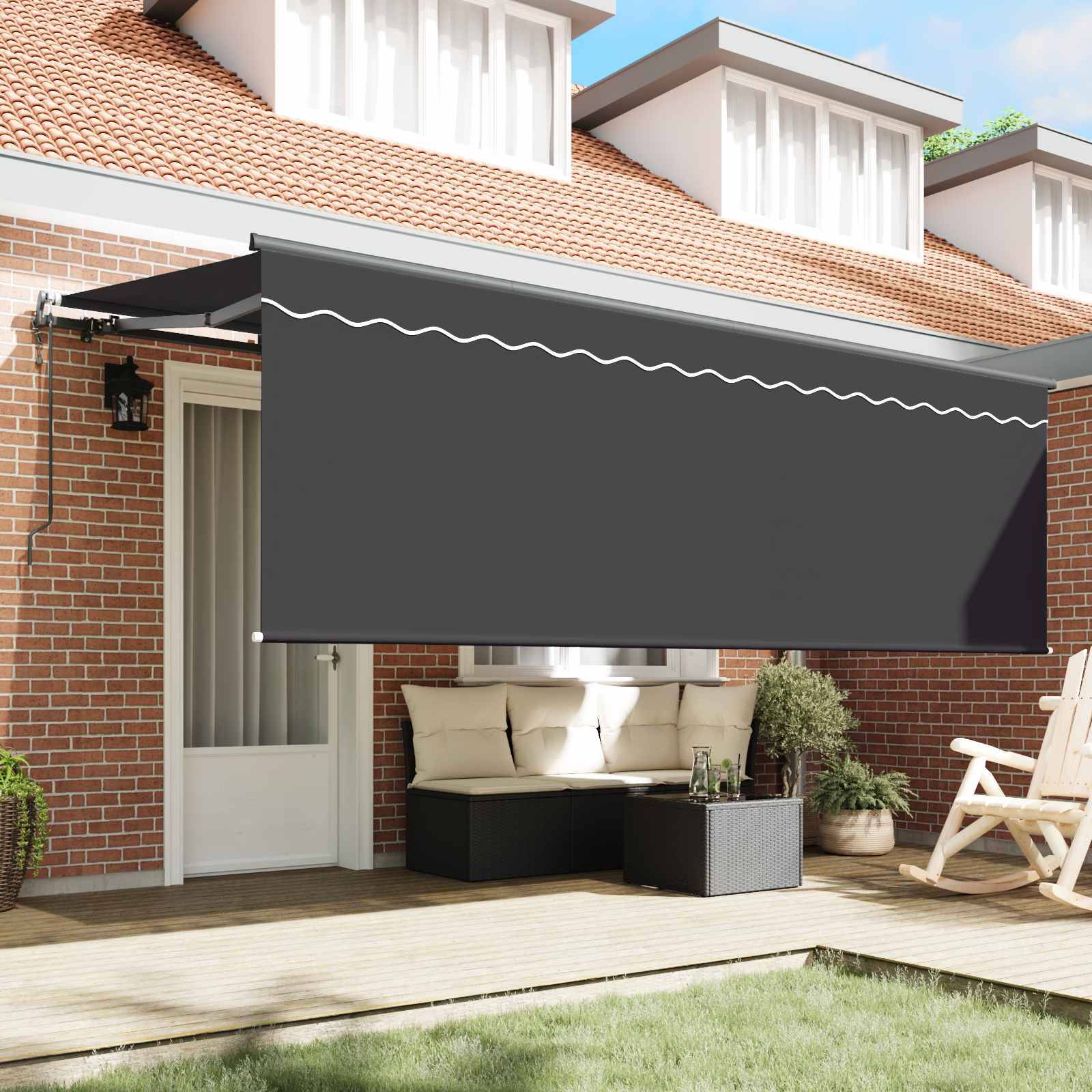 vidaXL Einziehbare Markise Anthrazit 400 x 200 cm