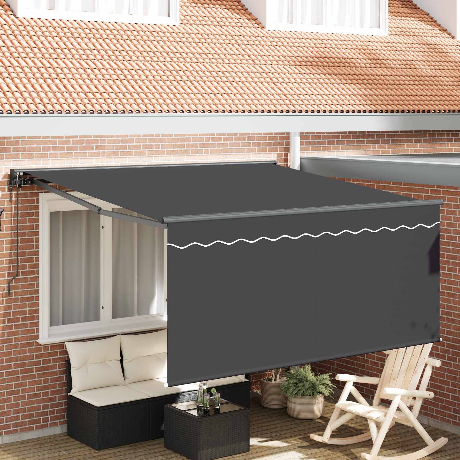 vidaXL Einziehbare Markise Anthrazit 300 x 250 cm