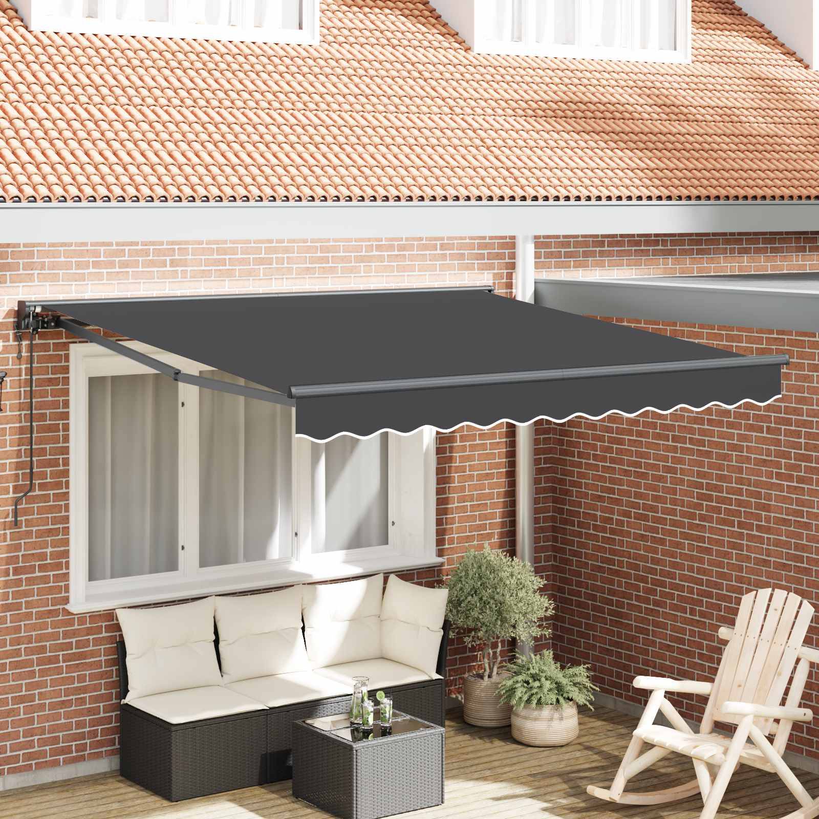 vidaXL Markisenrahmen Anthrazit 350 x 250 cm