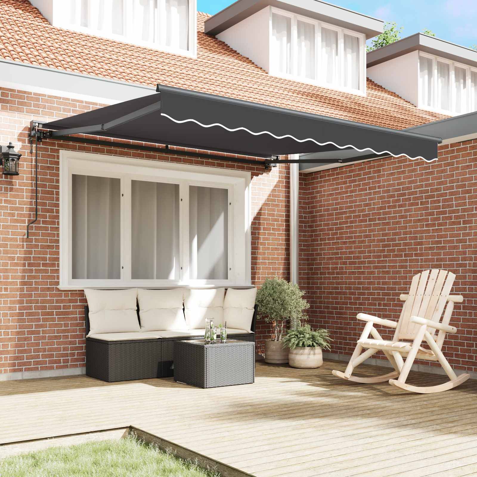 vidaXL Markisenrahmen Anthrazit 350 x 250 cm