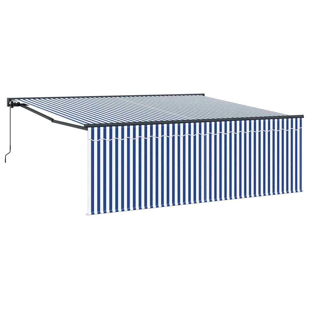 vidaXL Einziehbare Markise Blau und Weiß 400 x 300 cm