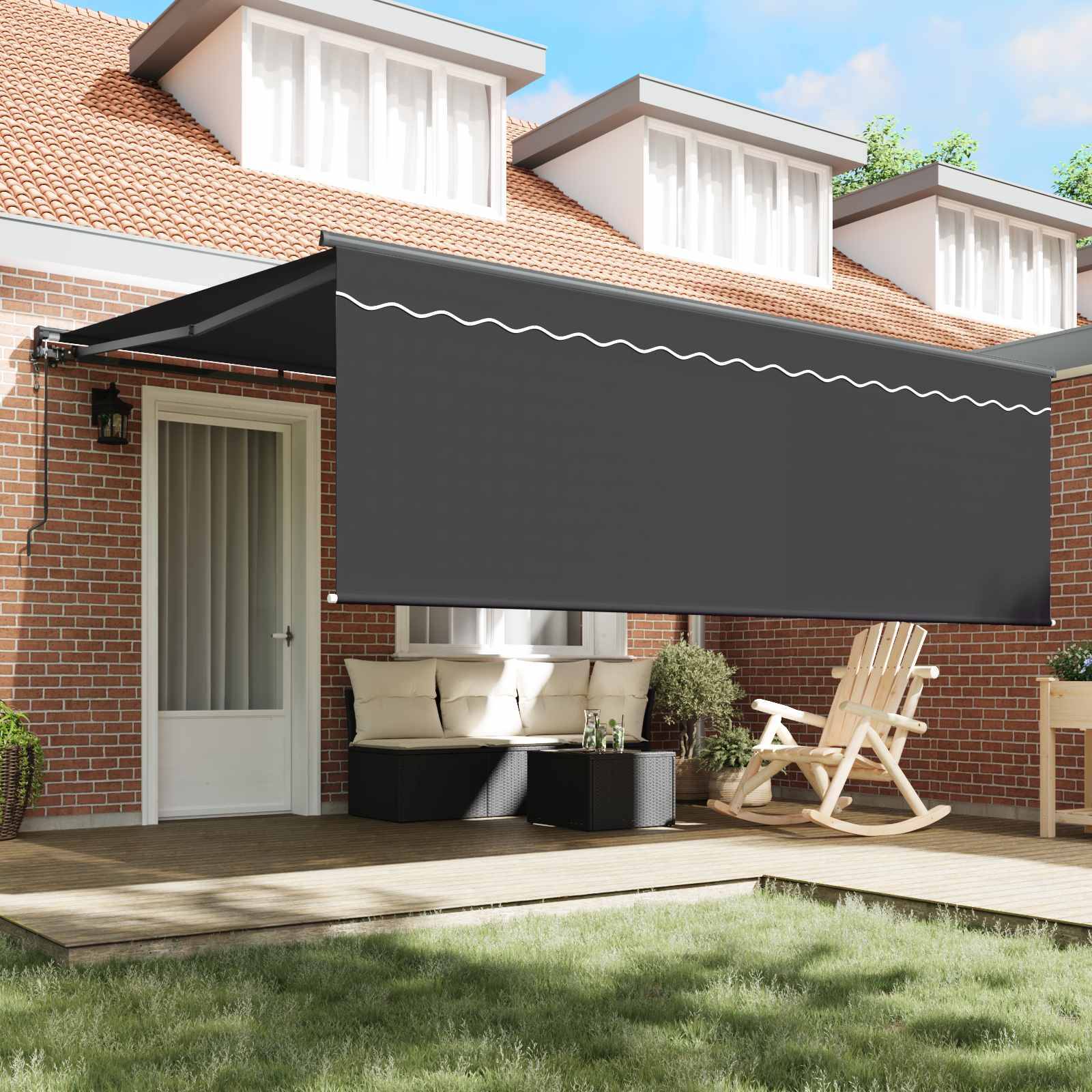vidaXL Einziehbare Markise Anthrazit 400 x 300 cm