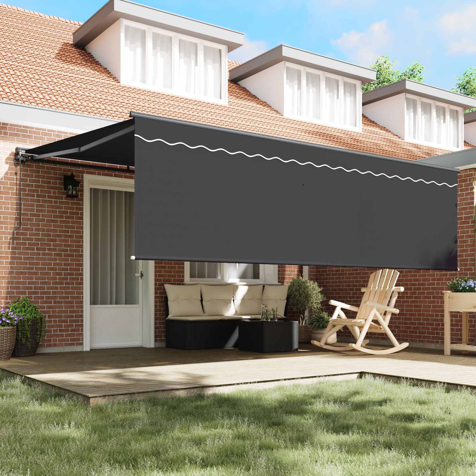 vidaXL Einziehbare Markise Anthrazit 450 x 350 cm
