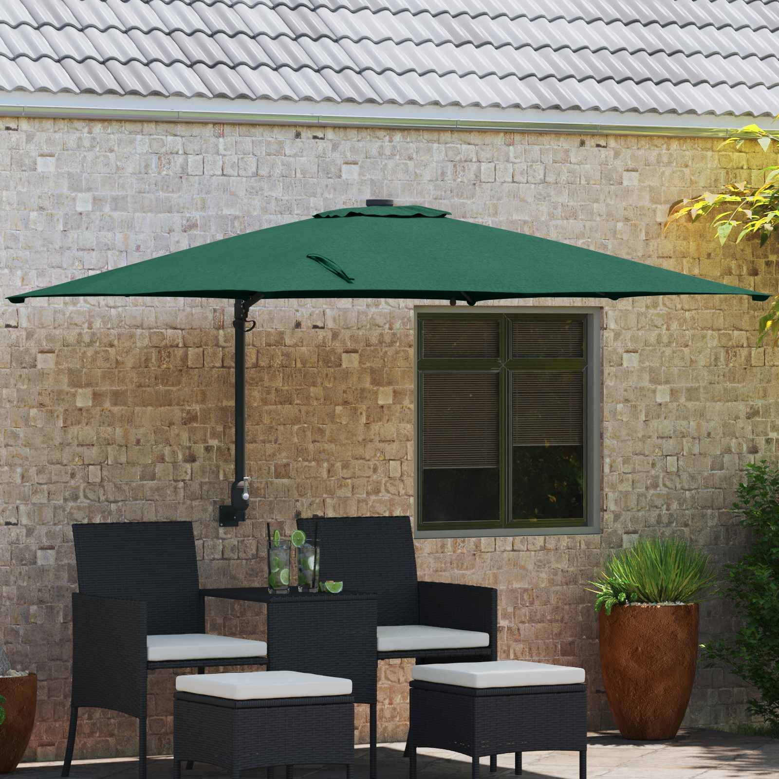 vidaXL Garten-Sonnenschirm Grün 248,5 x 247,5 x 160 cm