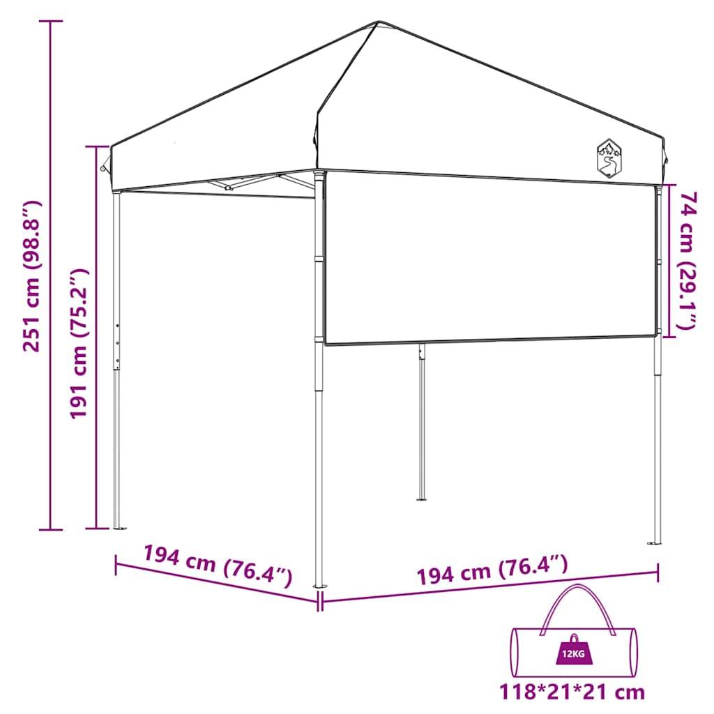 vidaXL Pavillon-Zelt Orange 194 x 194 x 251 cm Stoff