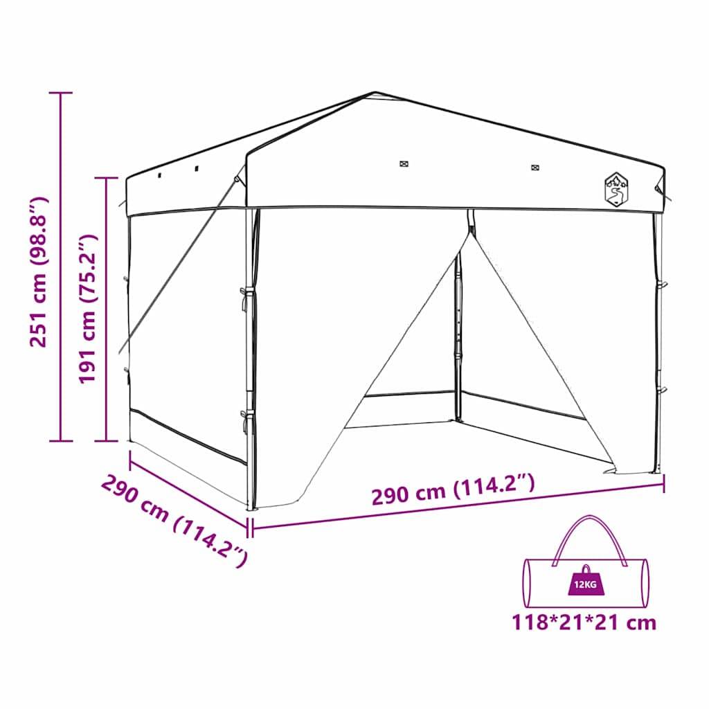 vidaXL Pavillon-Zelt Orange 290 x 290 x 251 cm Stoff