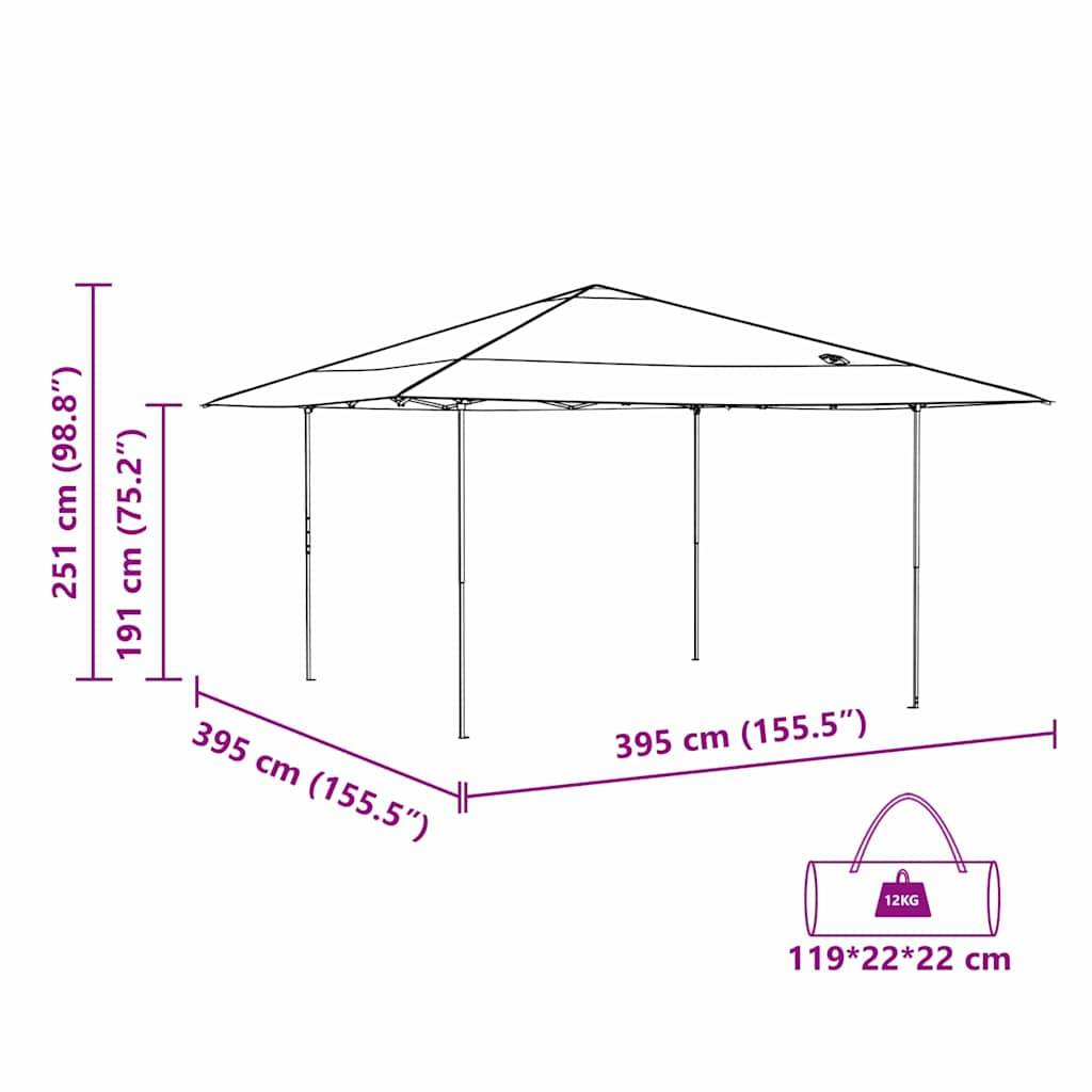 vidaXL Pavillon-Zelt Grün 395 x 395 x 251 cm Stoff