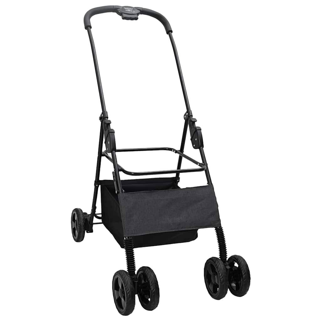 vidaXL Faltbarer Haustierwagen Schwarz 81 x 47 x 99 cm Polyester
