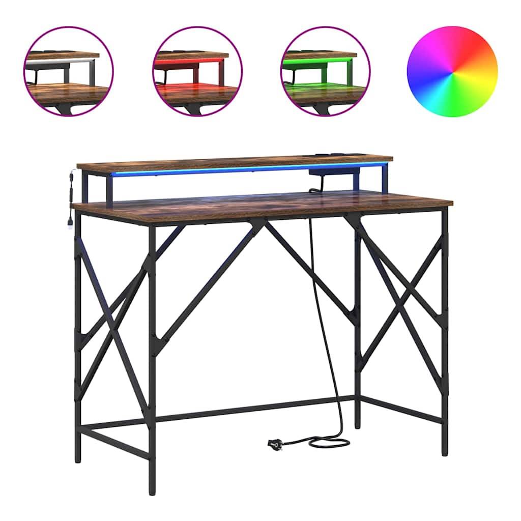 vidaXL Schreibtisch Geräucherte Eiche 120 x 79 x 86,5 cm Holzwerkstoff