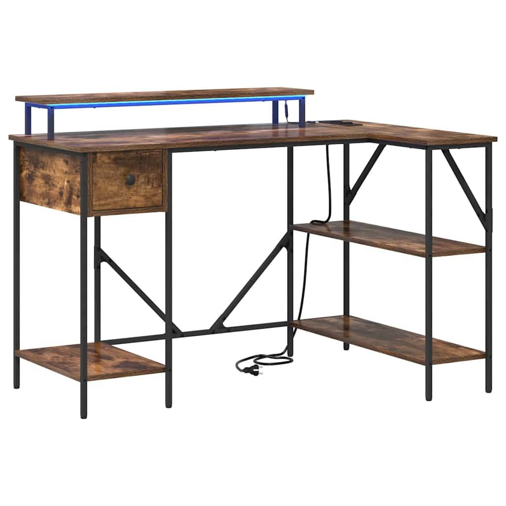 vidaXL Schreibtisch Geräucherte Eiche 120 x 79 x 86,5 cm Holzwerkstoff