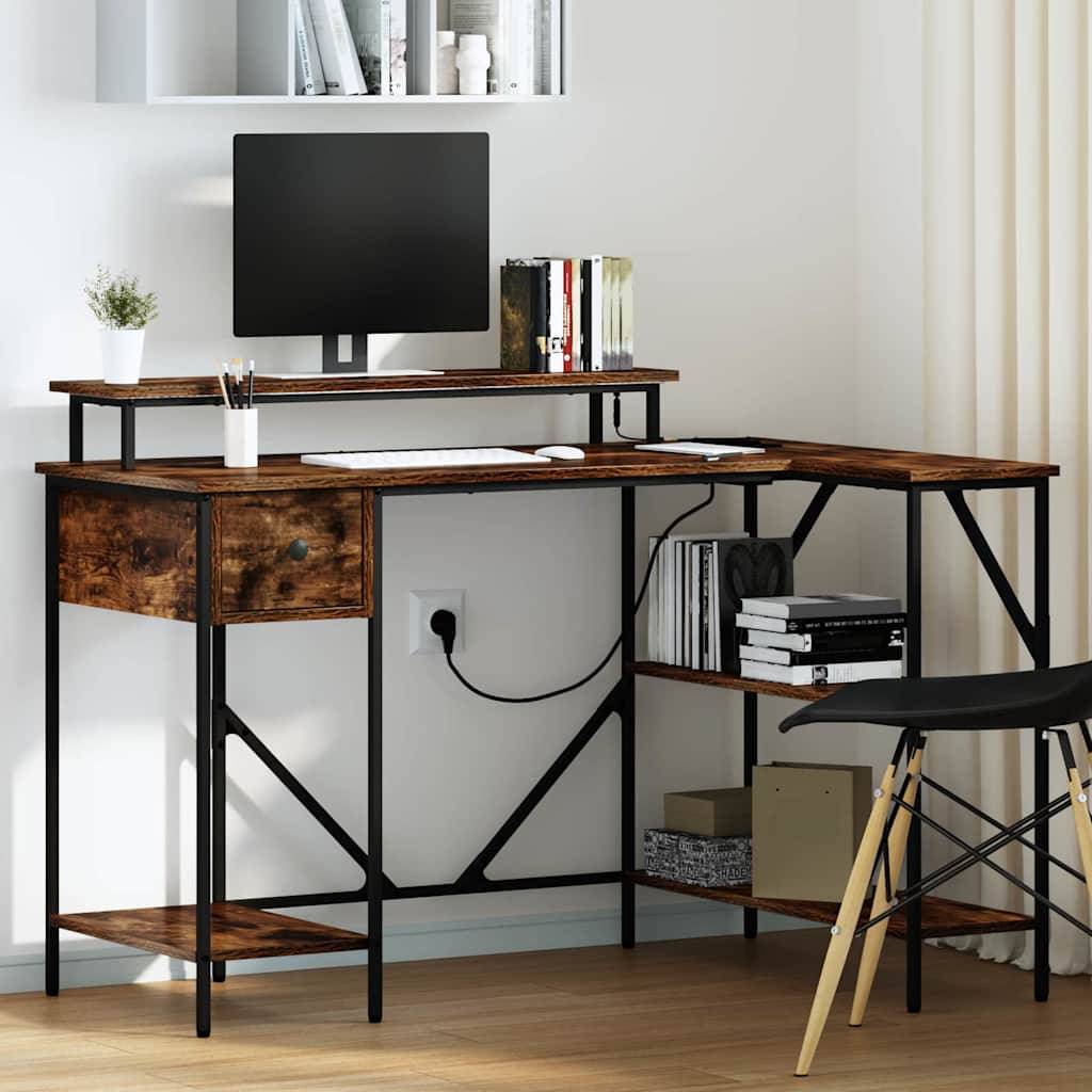 vidaXL Schreibtisch Geräucherte Eiche 120 x 79 x 86,5 cm Holzwerkstoff