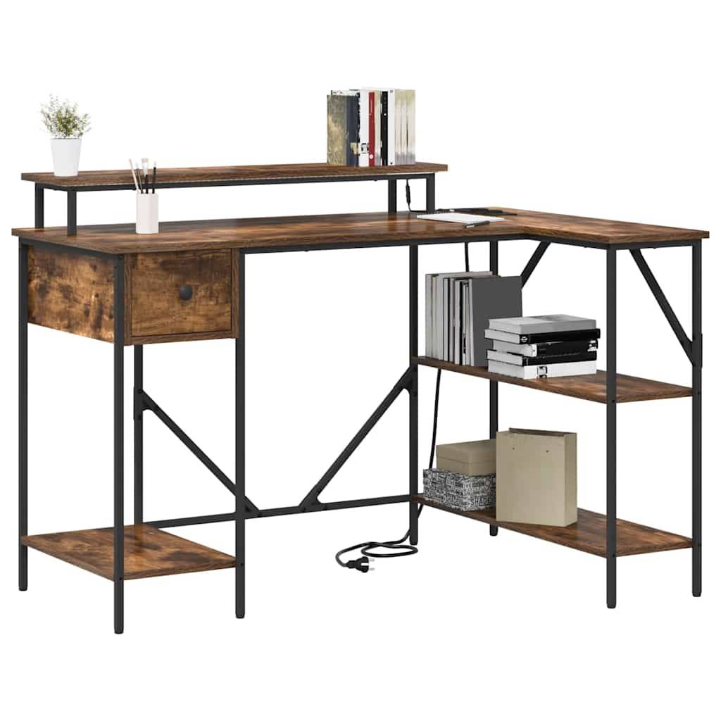 vidaXL Schreibtisch Geräucherte Eiche 120 x 79 x 86,5 cm Holzwerkstoff