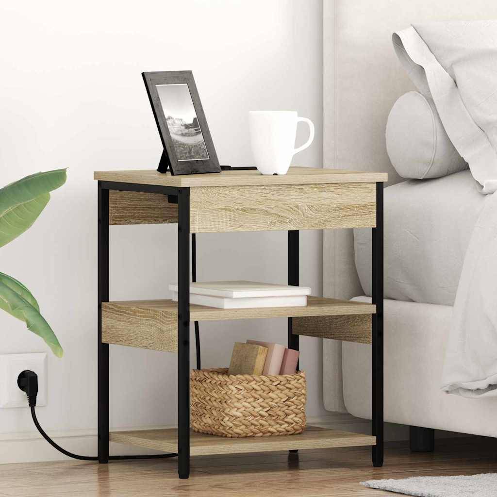 vidaXL Nachttisch 2 pcs Sonoma-Eiche 41 x 31 x 51 cm Holzwerkstoff