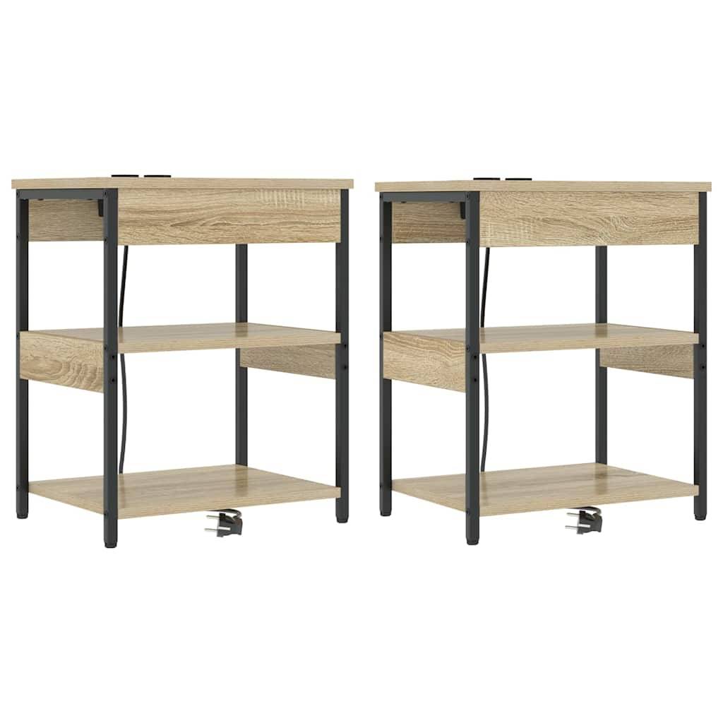 vidaXL Nachttisch 2 pcs Sonoma-Eiche 41 x 31 x 51 cm Holzwerkstoff