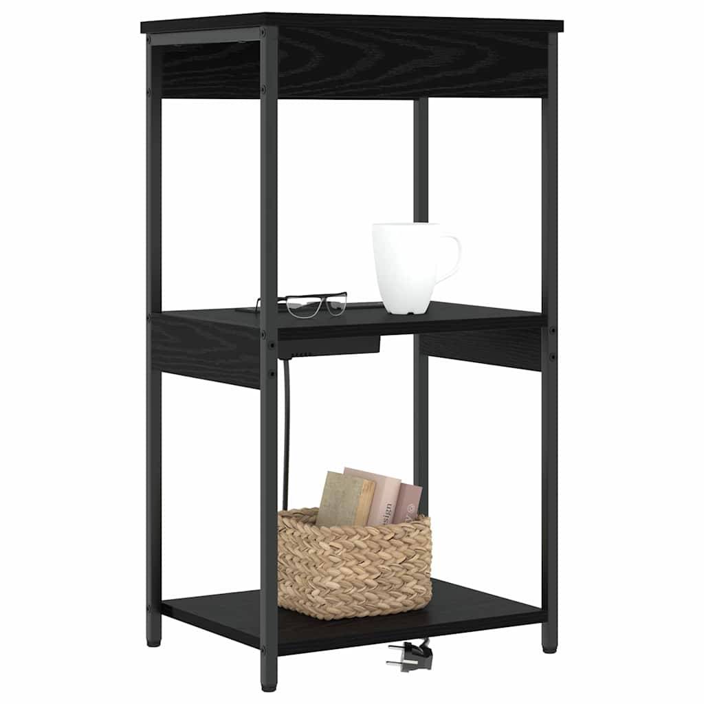 vidaXL Nachttisch Schwarz Eichen-Optik 41 x 31 x 76 cm Holzwerkstoff
