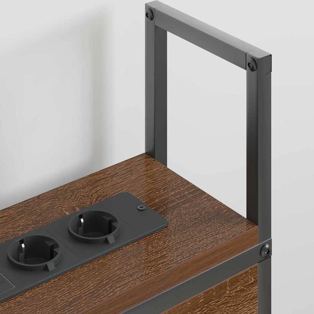 vidaXL Kopfteil mit Stauraum mit Ladestation Braun Eichen-Optik