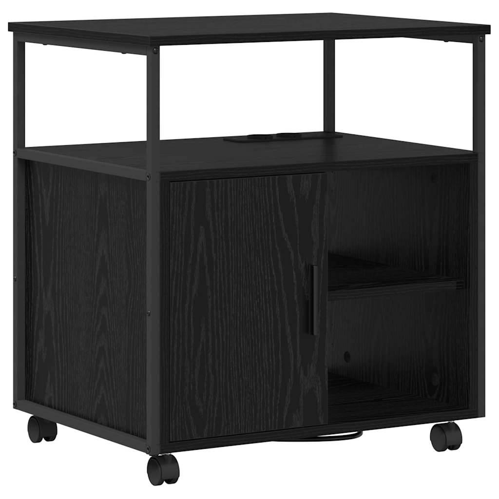 vidaXL Schrank mit Ladestation Schwarz Eichen-Optik 61 x 46 x 67 cm