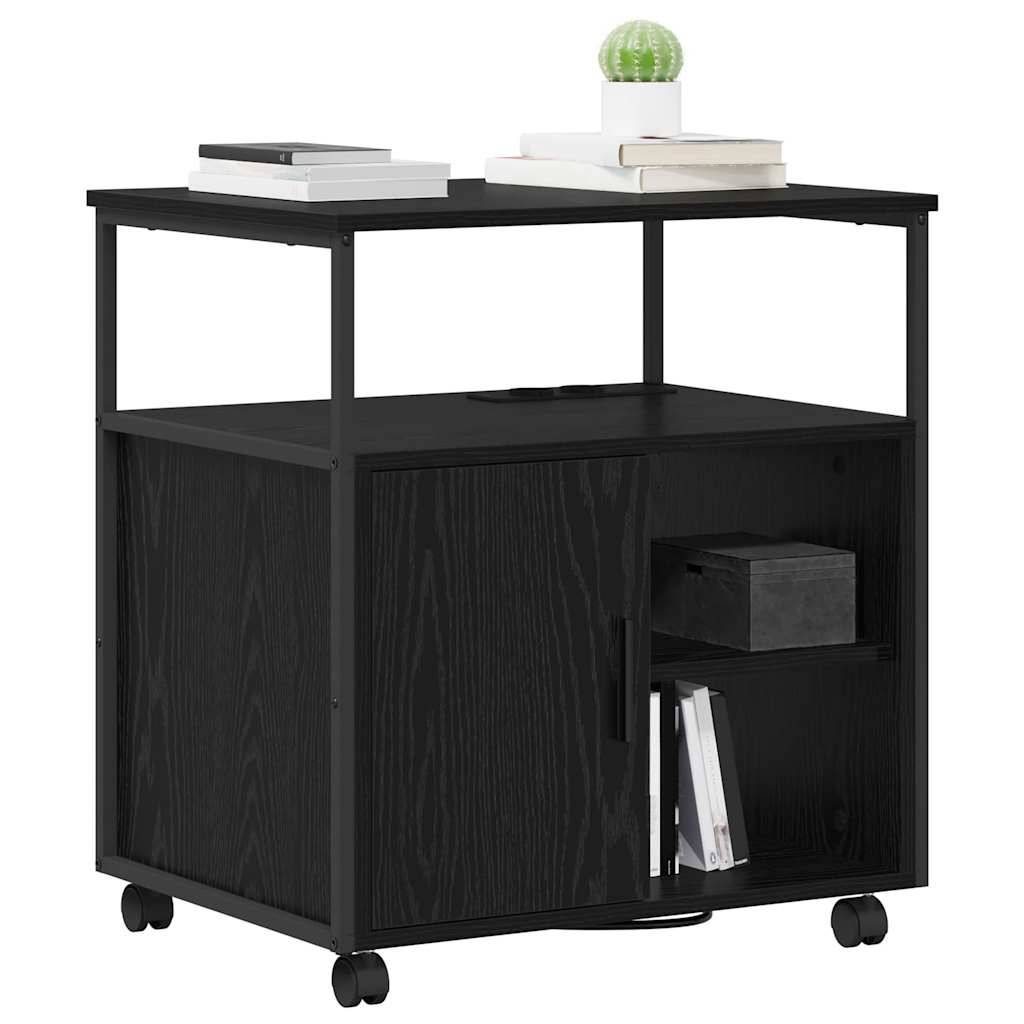 vidaXL Schrank mit Ladestation Schwarz Eichen-Optik 61 x 46 x 67 cm