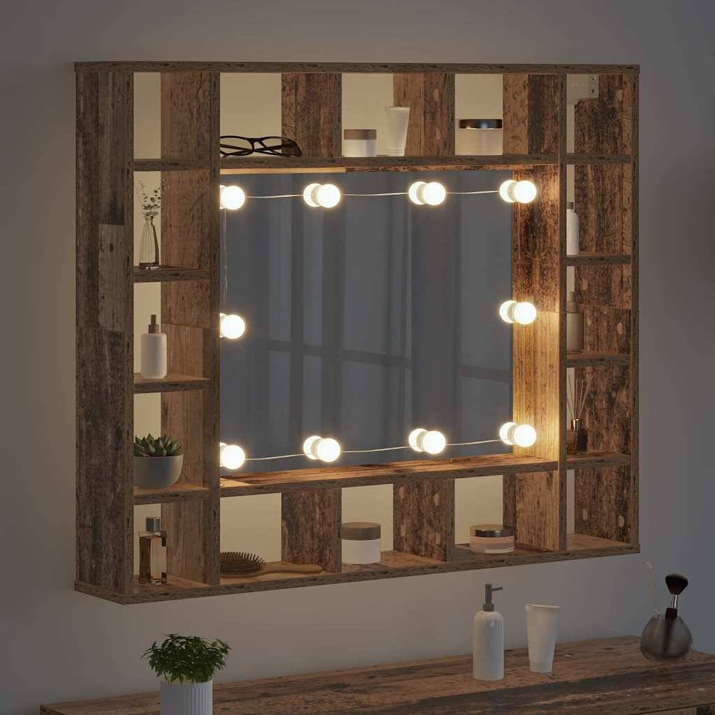 vidaXL Spiegelschrank Altholz 91 x 15 x 76,5 cm Holzwerkstoff