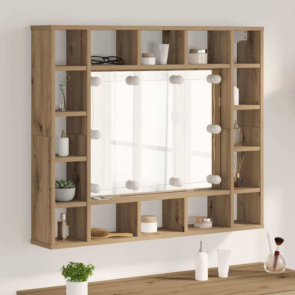 vidaXL Spiegelschrank Artisan-Eiche 91 x 15 x 76,5 cm Holzwerkstoff