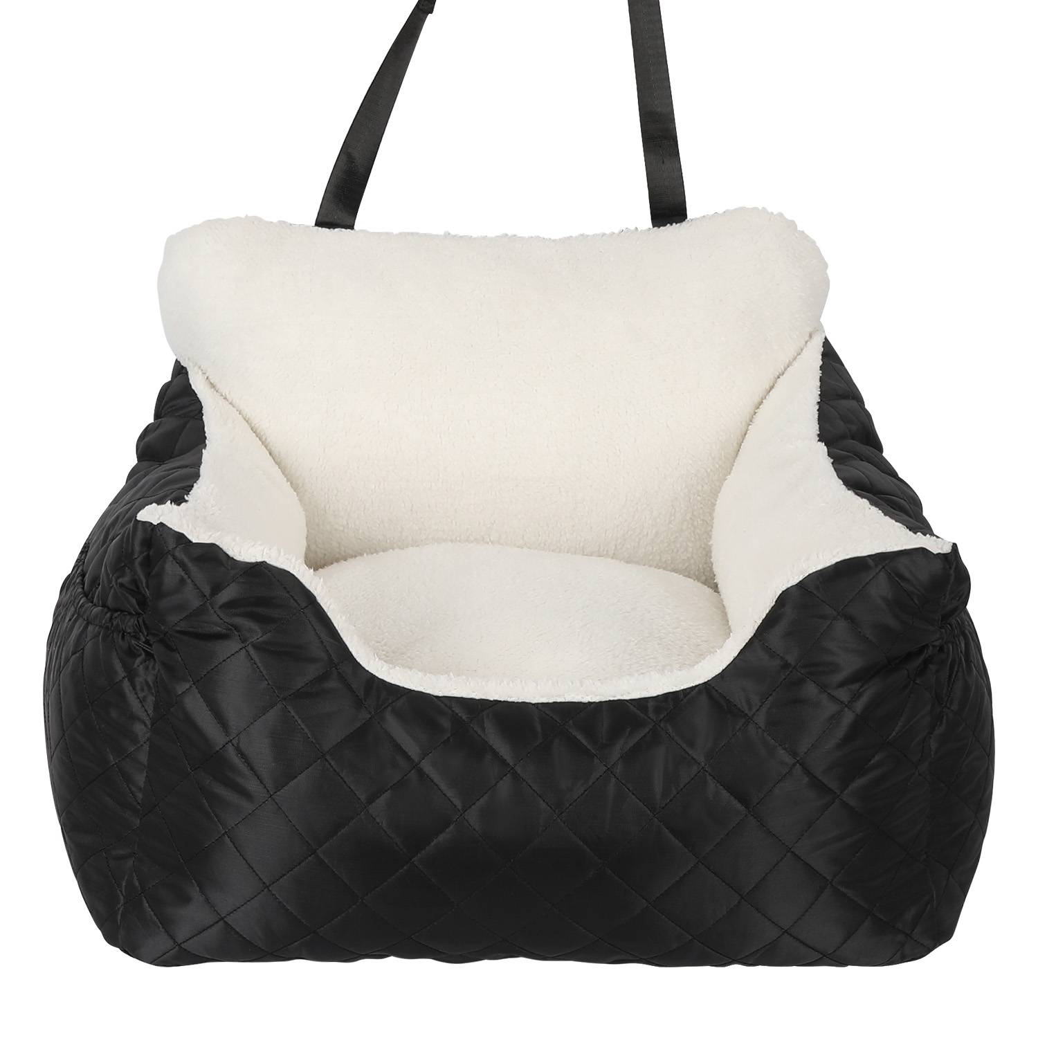 Autositz für Hunde Stabiler Hundeautositz für kleine Hunde - Wasserdichter schwarz-weißer Patchwork-Hundeautositz für Rück- und Vordersitze