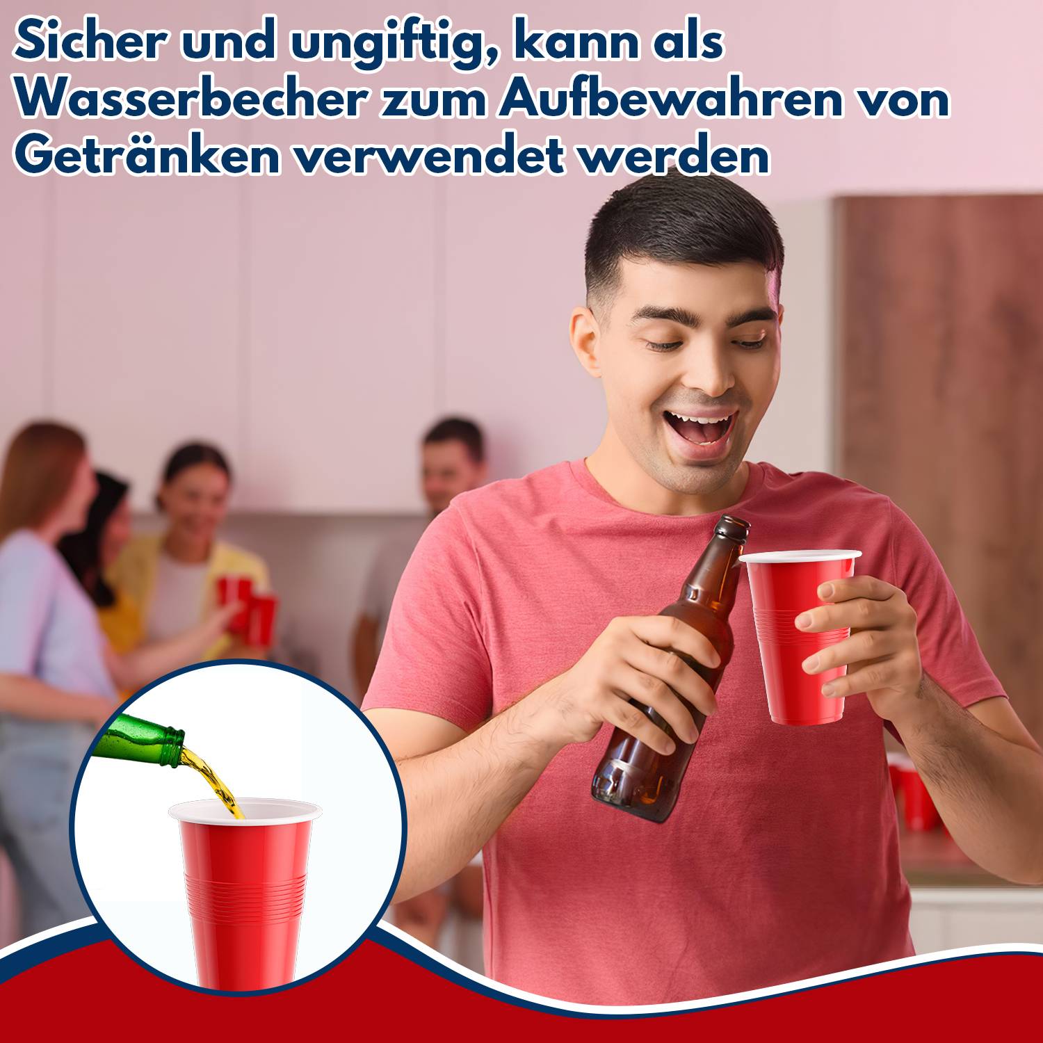 bierpong becher set Trinkspiel Bierpong Becher Trinkspiele Beerpongbecher mit 50 Red Cups + 50 Blue Cups Partybecher
