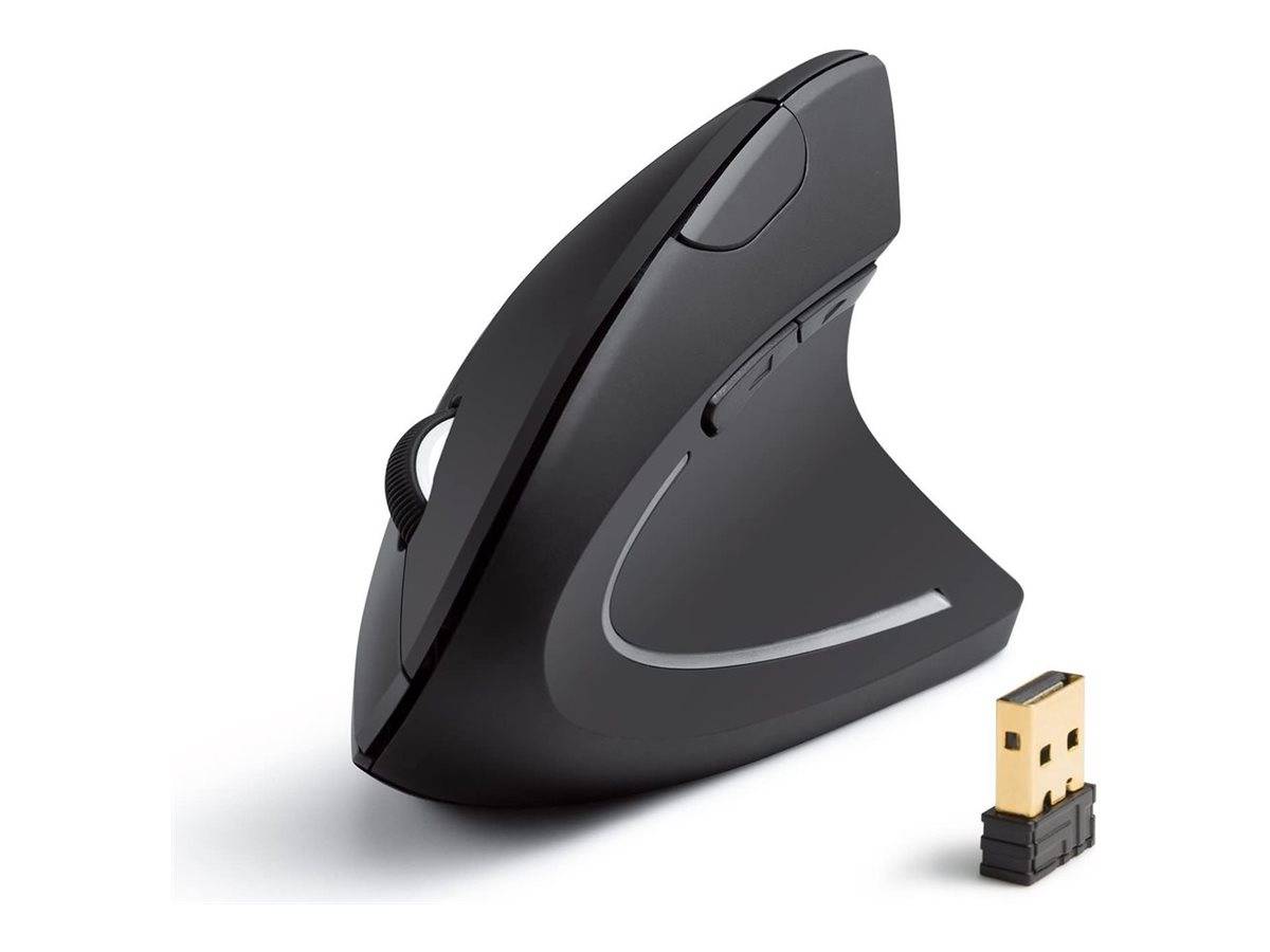 ANKER A7852 kabellose vertikale 2.4G ergonomische Maus mit Nano USB-Dongle Vor/Zurück-Tasten (2x AAA Batt. nicht enthalten)