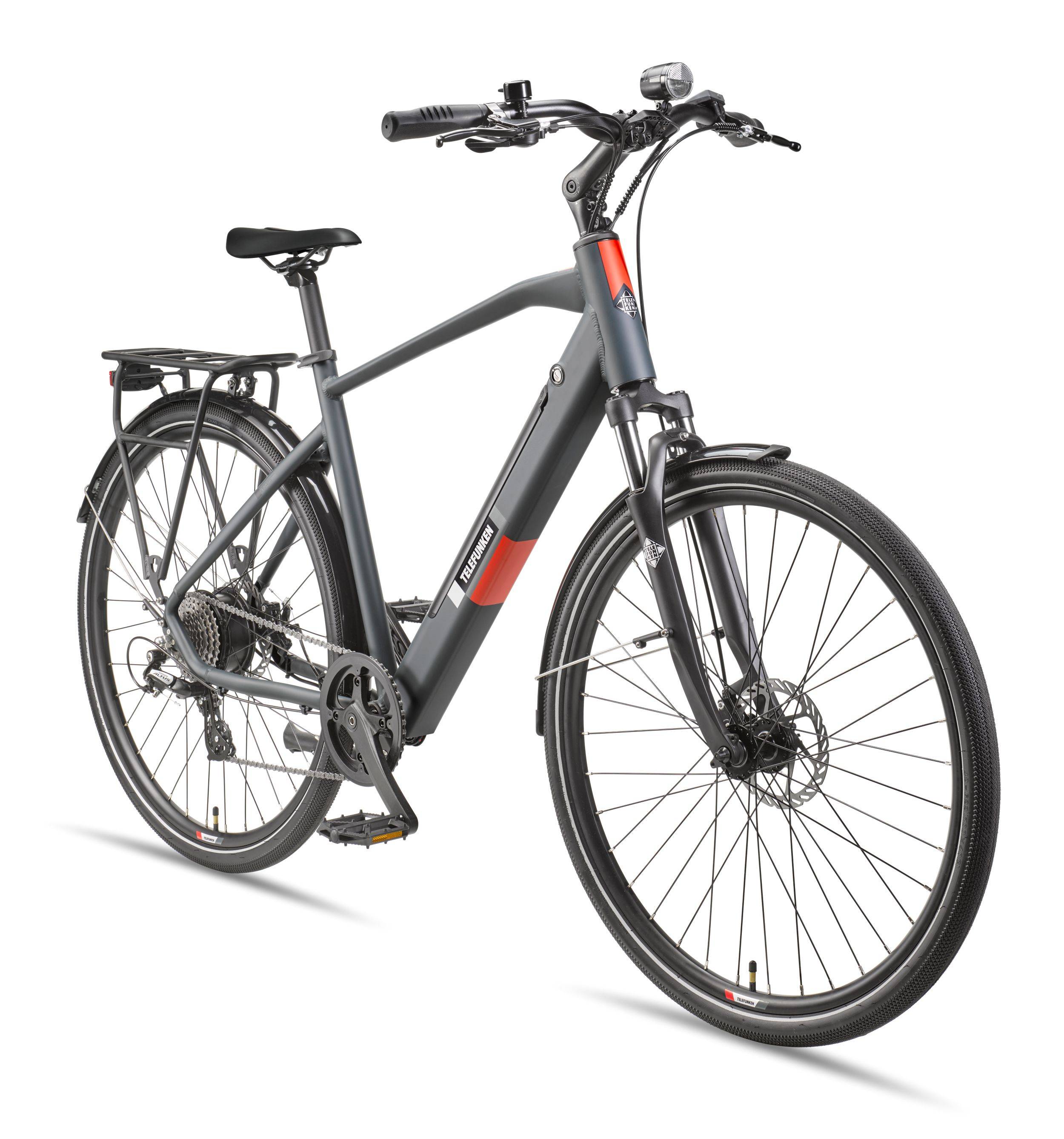 Telefunken Trekking E-Bike | Elektrofahrrad 28 Zoll | 8-Gang Kettenschaltung | Heckmotor 250W | 417,6Wh Akku | Pedelec