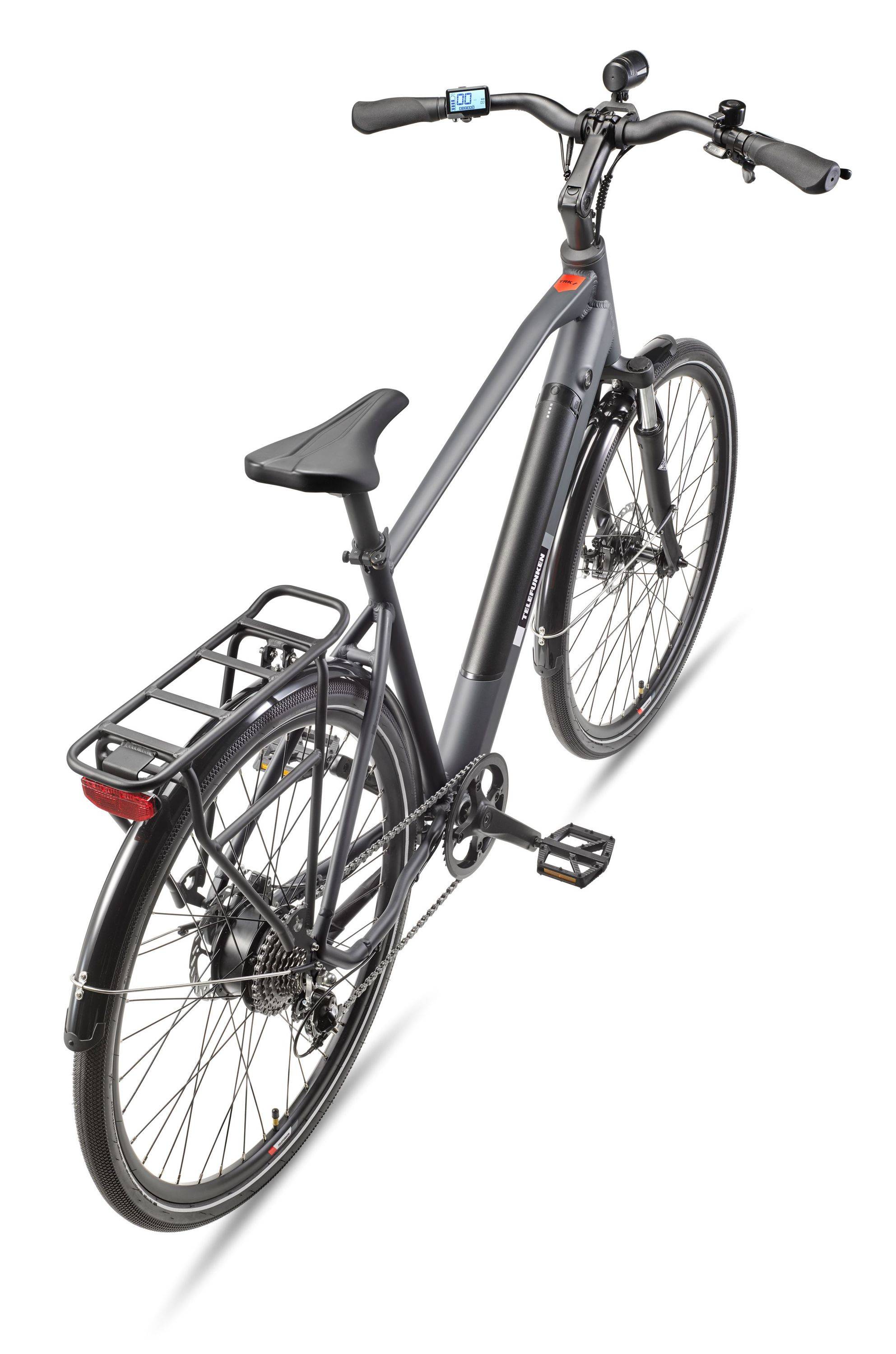 Telefunken Trekking E-Bike | Elektrofahrrad 28 Zoll | 8-Gang Kettenschaltung | Heckmotor 250W | 417,6Wh Akku | Pedelec