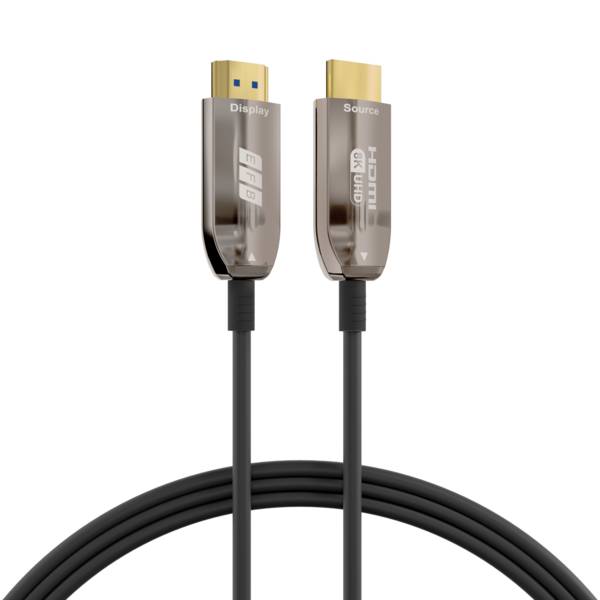 Zwei HDMI-Kabel, beschriftet mit 