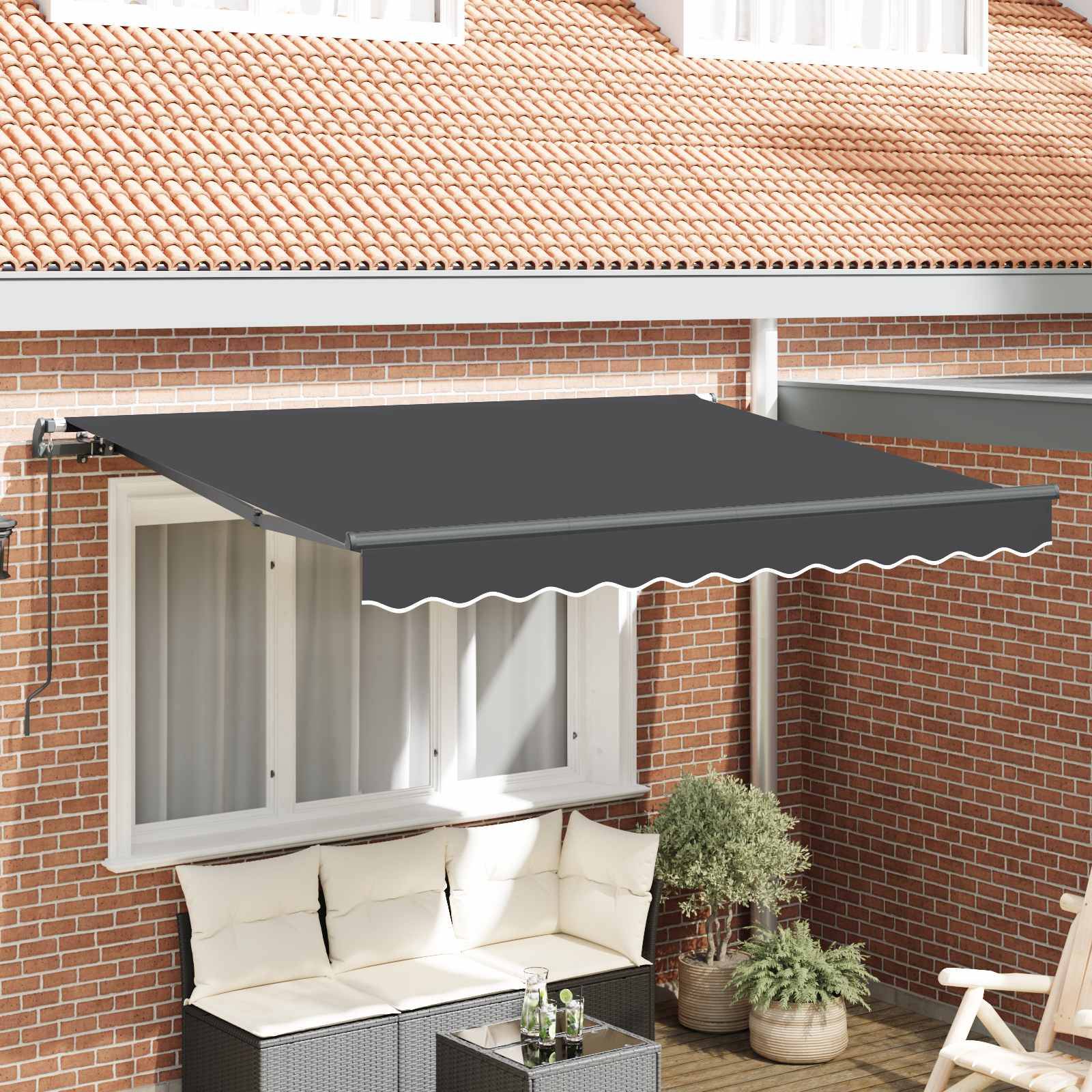 vidaXL Einziehbare Markise Anthrazit 250 x 200 cm Stoff