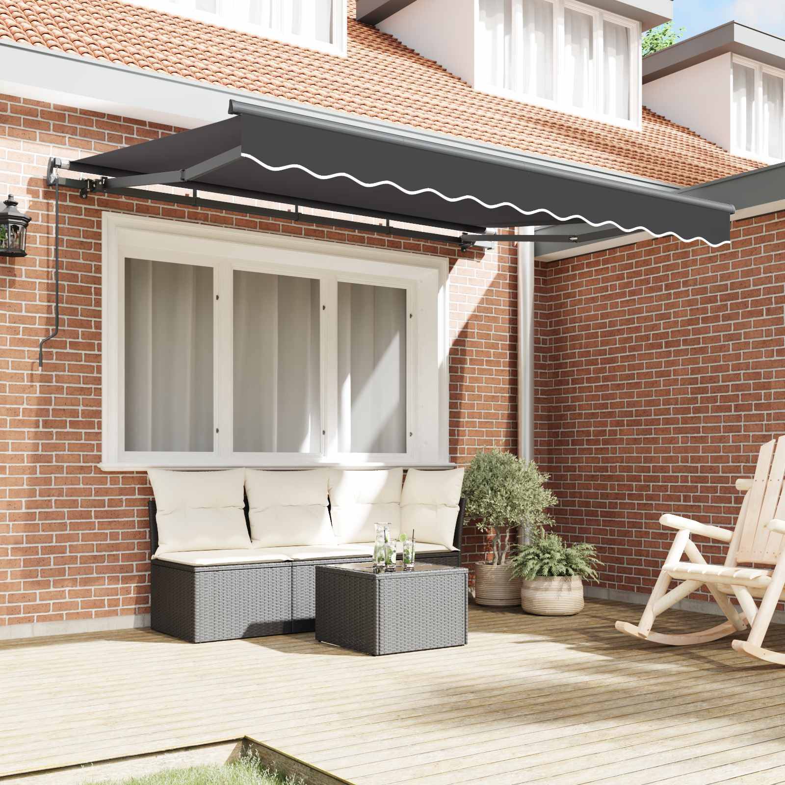 vidaXL Einziehbare Markise Anthrazit 250 x 200 cm Stoff