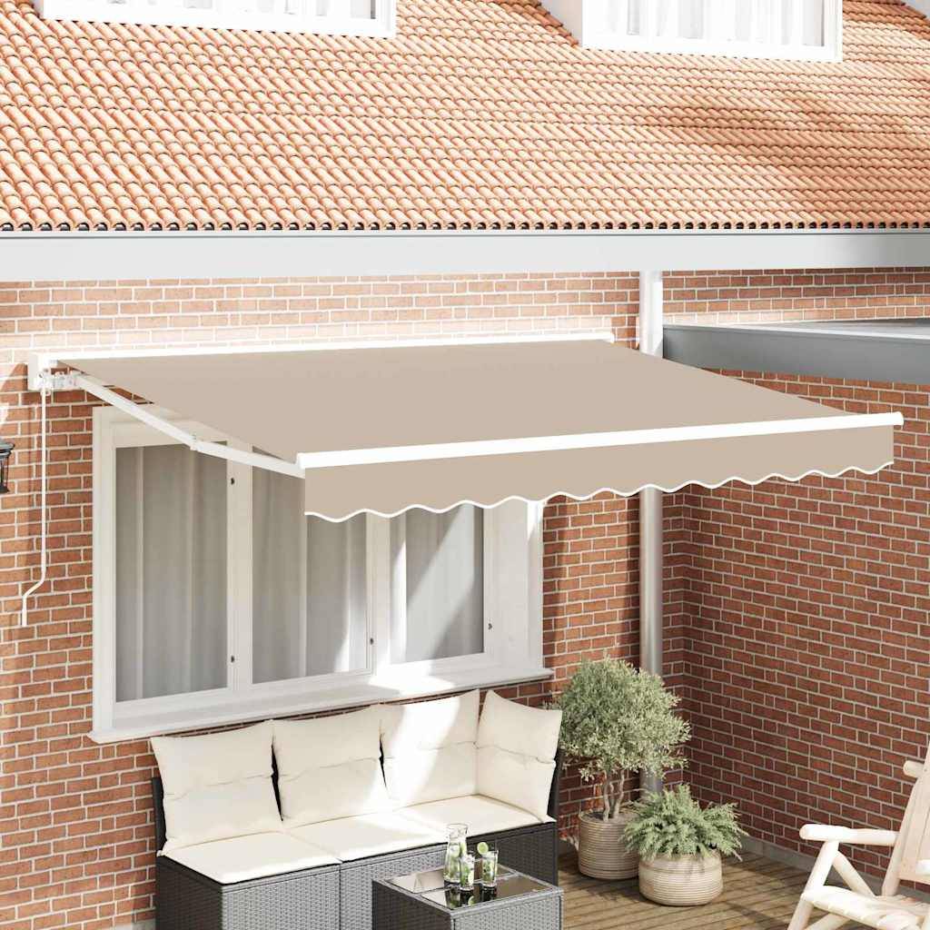 vidaXL Markisenrahmen Beige 350 x 200 cm Polyester mit PU-Beschichtung