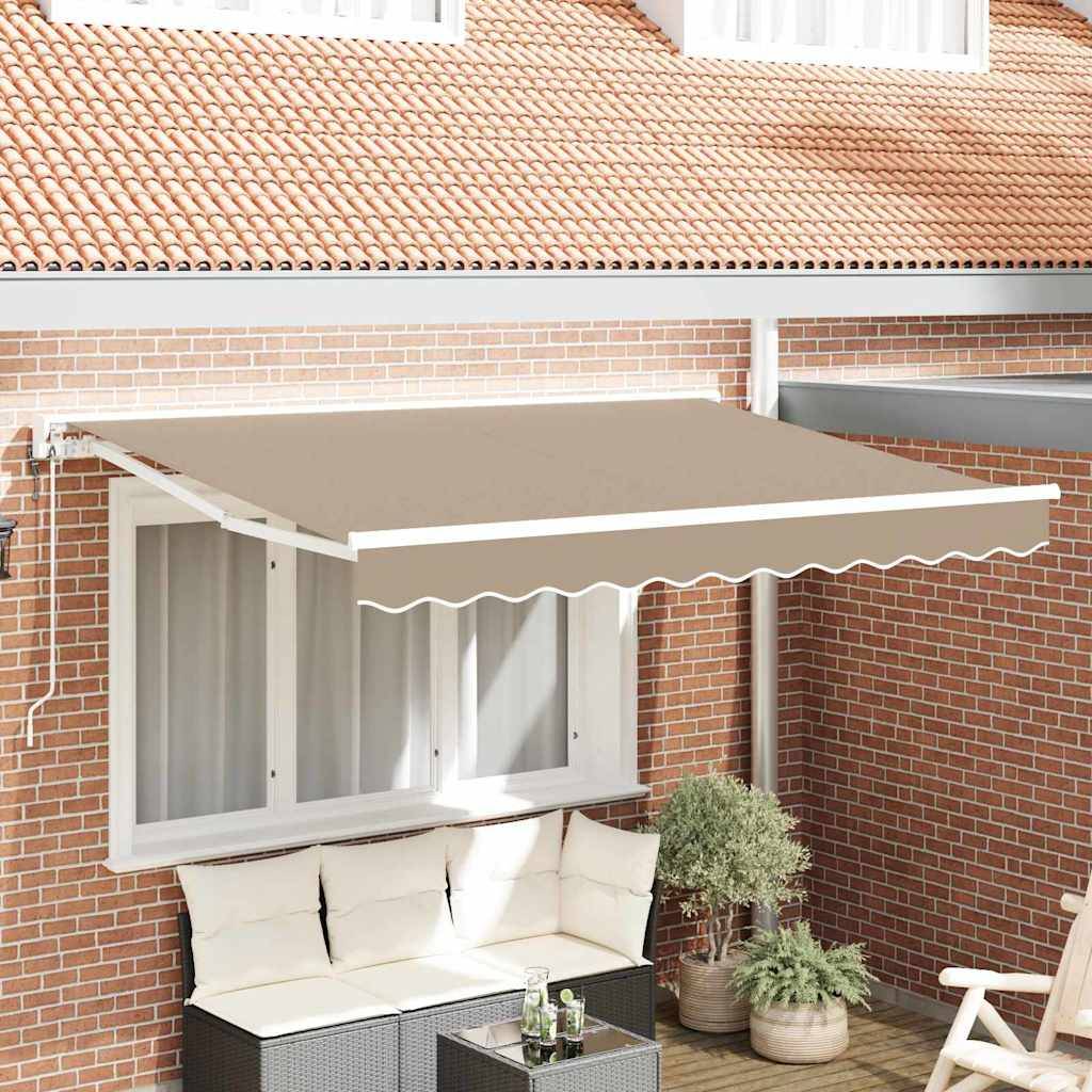 vidaXL Markisenrahmen Beige 350 x 200 cm Polyester mit PU-Beschichtung