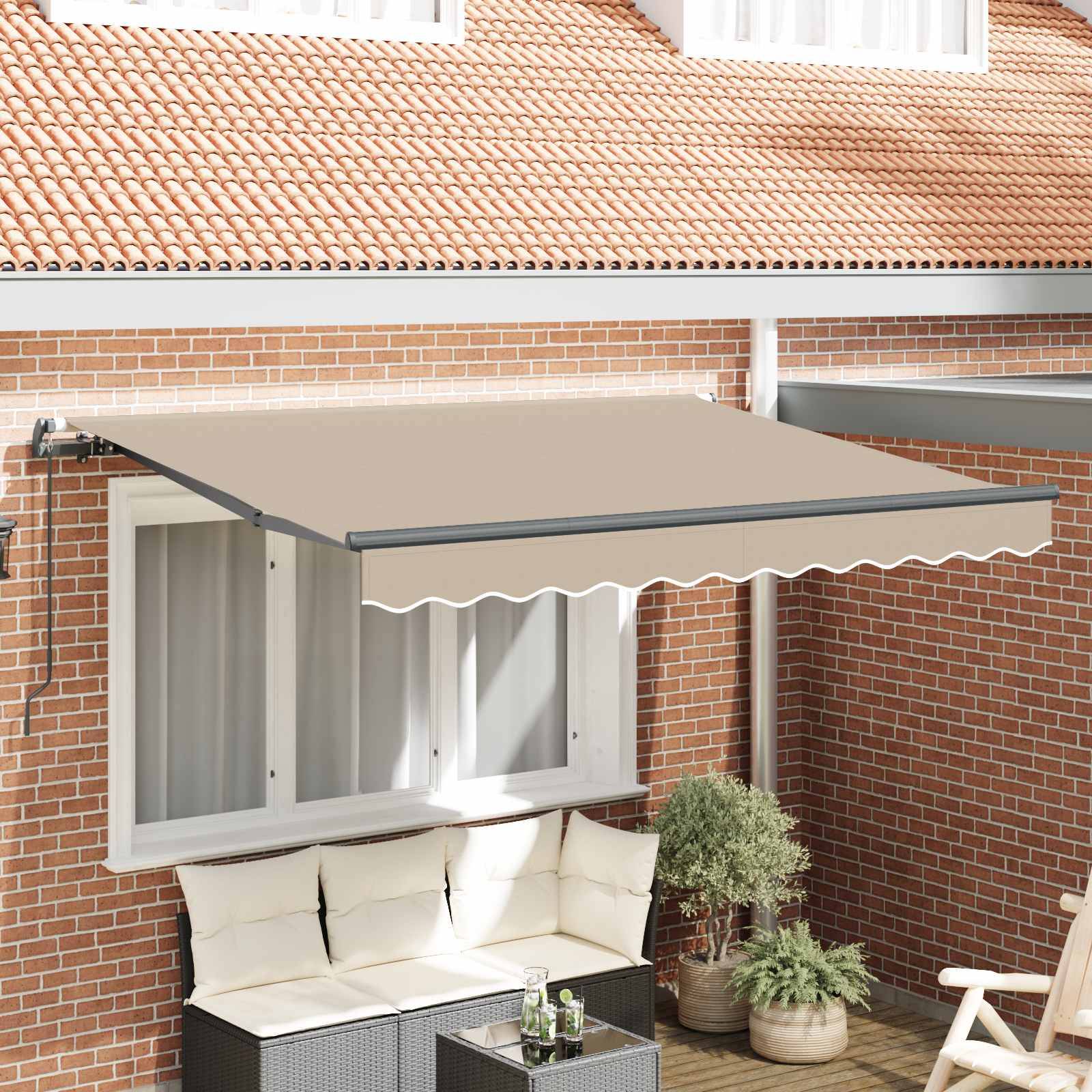 vidaXL Einziehbare Markise Beige 250 x 200 cm Stoff