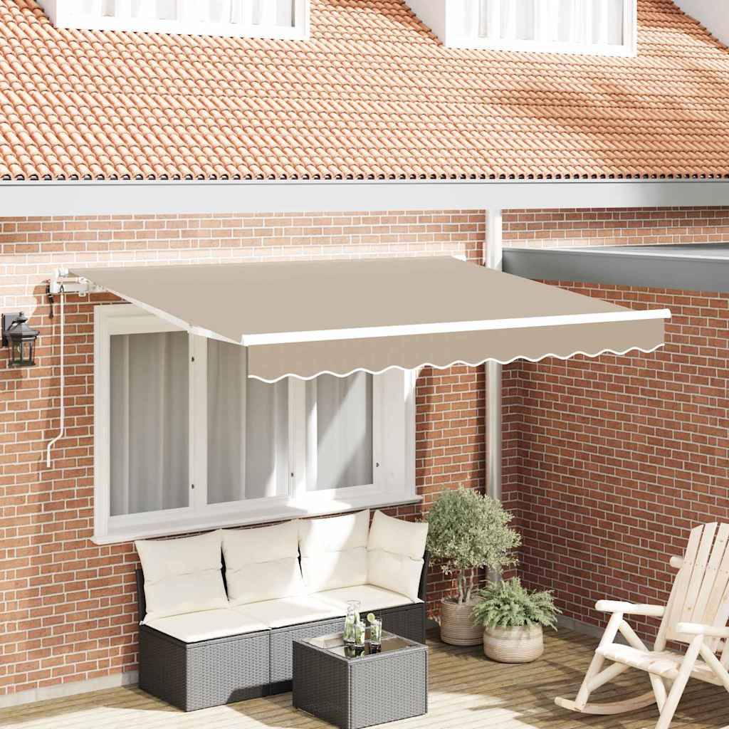 vidaXL Einziehbare Markise Beige 350 x 200 cm Stoff