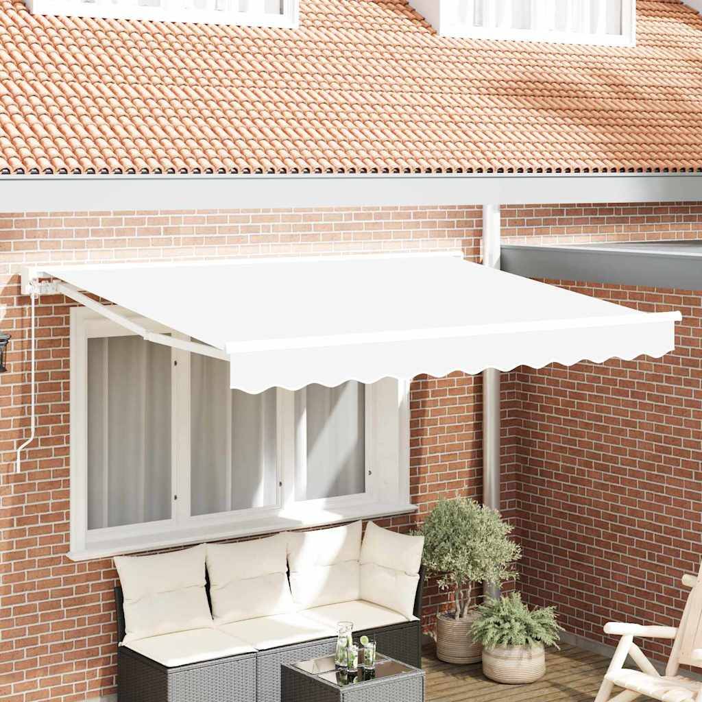 vidaXL Einziehbare Markise Weiß 350x200 cm Stoff