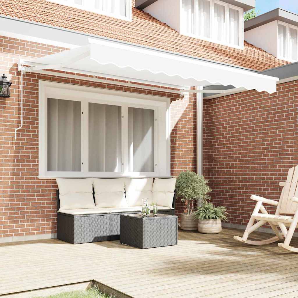 vidaXL Einziehbare Markise Weiß 350x200 cm Stoff