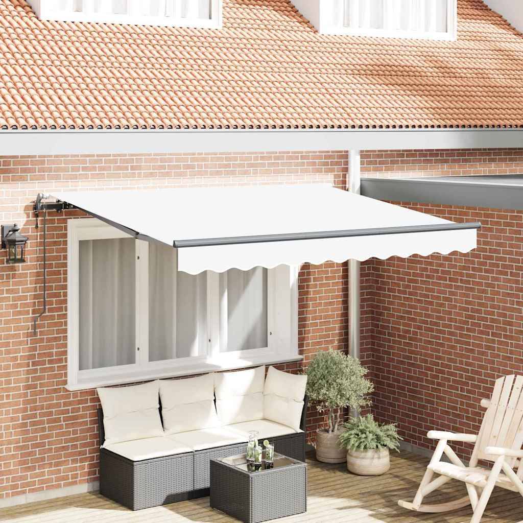 vidaXL Einziehbare Markise Weiß 250 x 200 cm Polyester, Aluminium