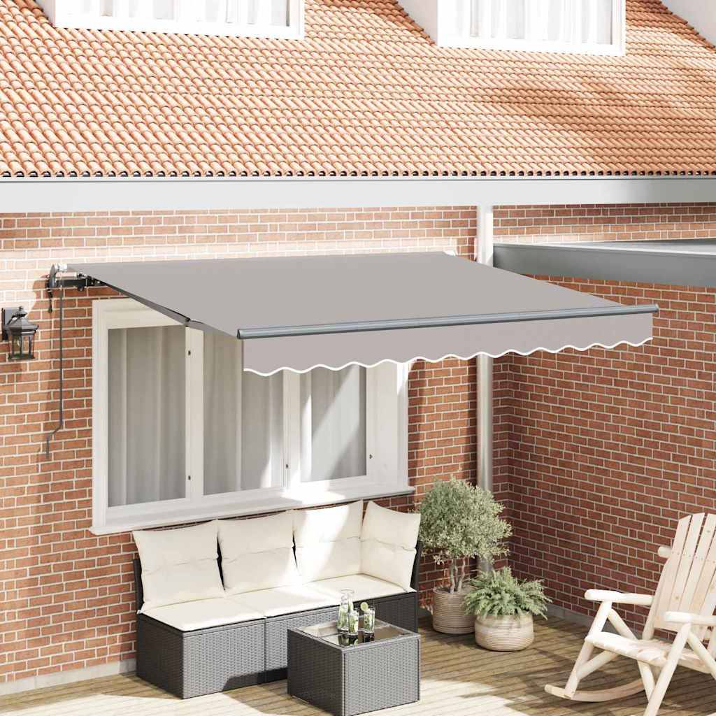 vidaXL Einziehbare Markise Hellgrau 350 x 200 cm